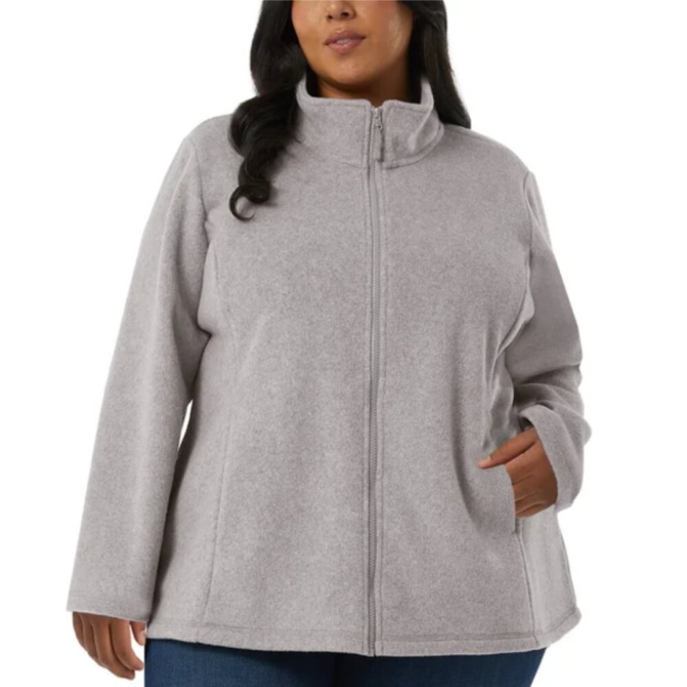 NEW 32 Degrees Brushed Faux Wool Full Zip Up Zipper Warm Jacket Coat 18W 20W NWT